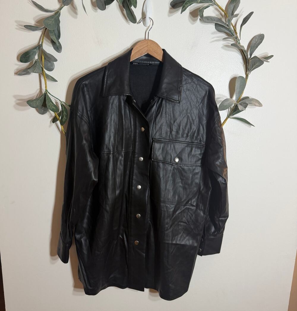 Zara Faux Leather Shacket